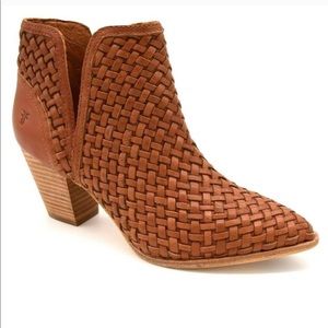Frye Reed Cutout Woven Leather Bootie 